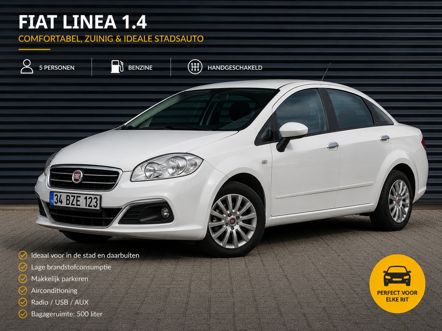 Fiat Linea 1.4 huren in Kusadasi, benzine handgeschakeld
